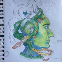 Gorgon3 More finished image with colour in the hair